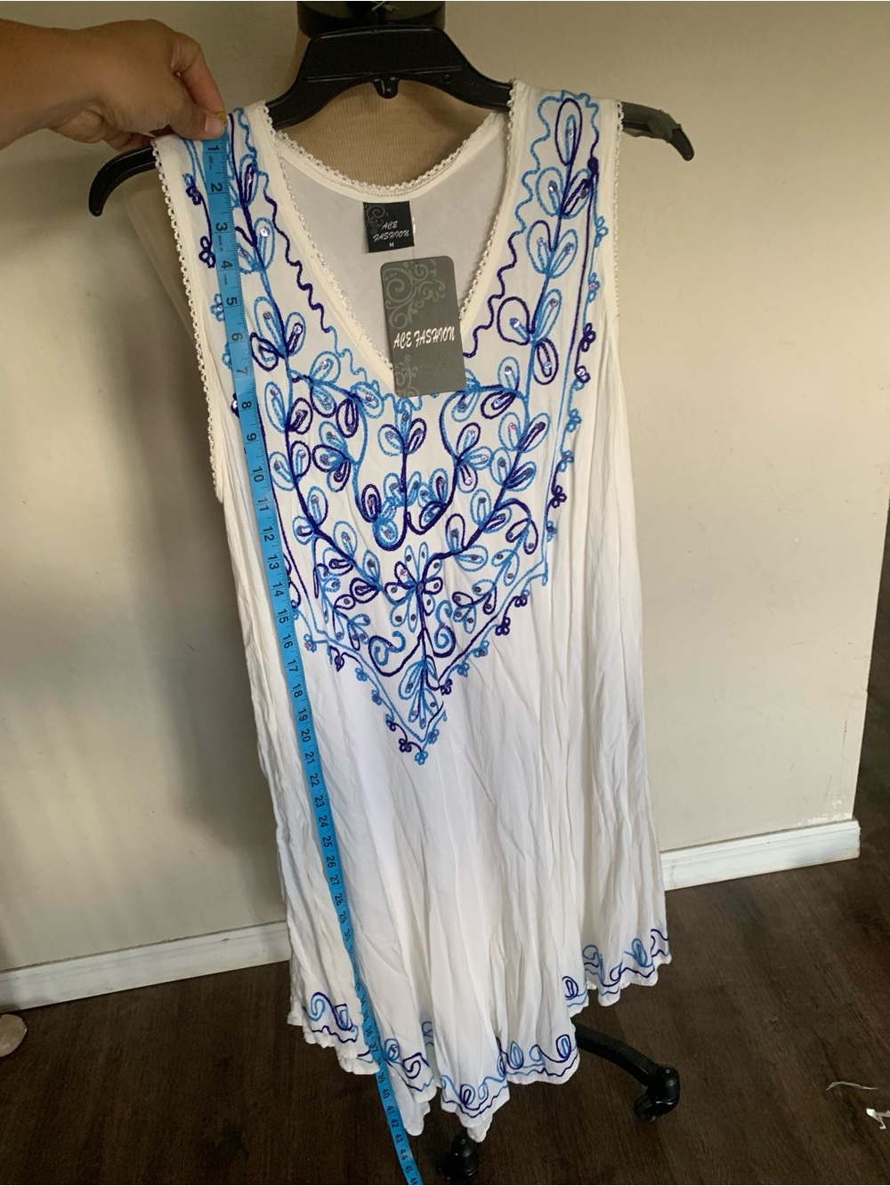Ace Fashion White Embroidered Women’s Swim Cover-Up - Picture 5 of 8